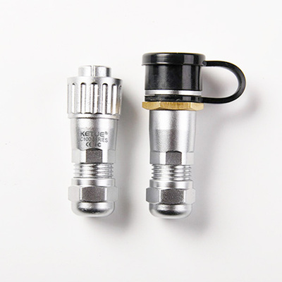 C12对接直插金属防水连接器带防尘盖