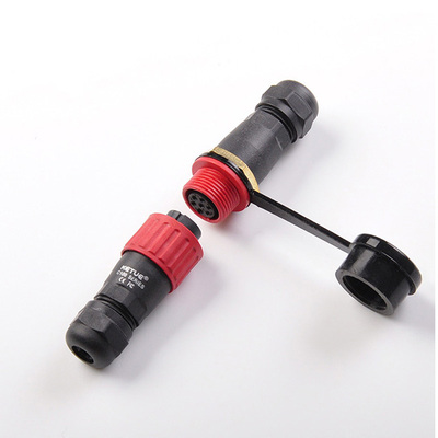 C12七芯对接直插防水连接器带防尘盖