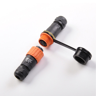 C12四芯对接直插防水连接器带防尘盖