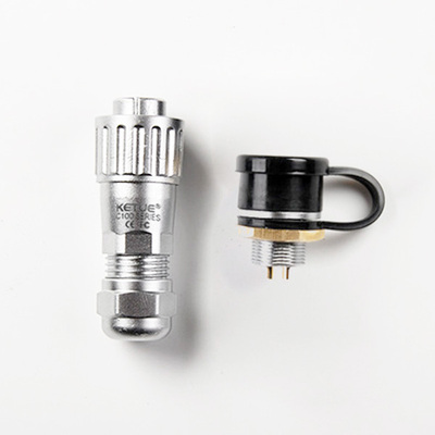 C12面板固定金属防水连接器带防尘盖