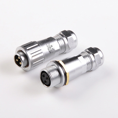 C12三芯对接直插金属防水连接器